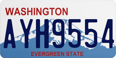 WA license plate AYH9554
