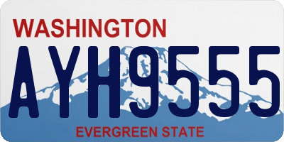 WA license plate AYH9555