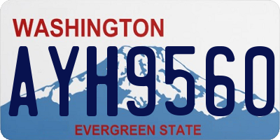 WA license plate AYH9560