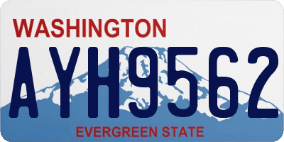 WA license plate AYH9562