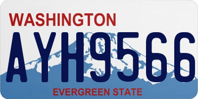 WA license plate AYH9566