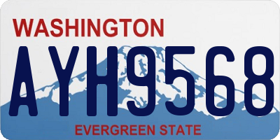 WA license plate AYH9568