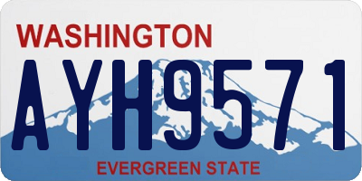 WA license plate AYH9571