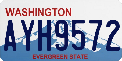 WA license plate AYH9572