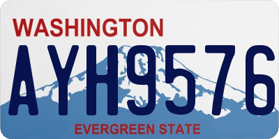 WA license plate AYH9576