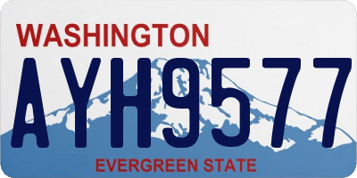 WA license plate AYH9577
