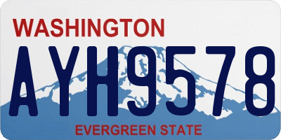WA license plate AYH9578