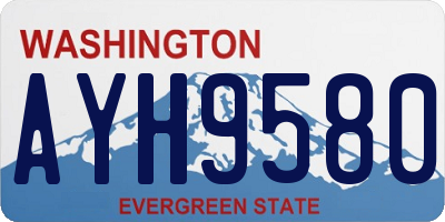 WA license plate AYH9580