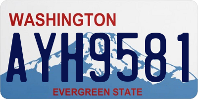 WA license plate AYH9581