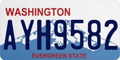 WA license plate AYH9582