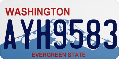 WA license plate AYH9583