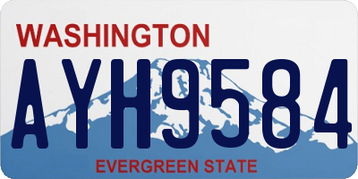 WA license plate AYH9584