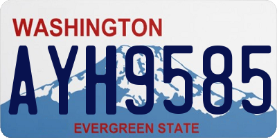 WA license plate AYH9585