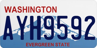 WA license plate AYH9592