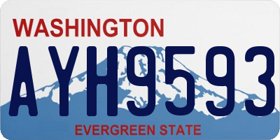 WA license plate AYH9593