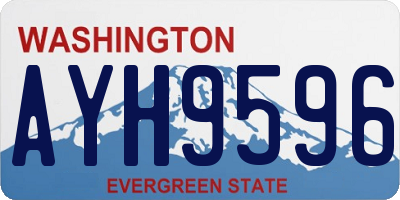 WA license plate AYH9596