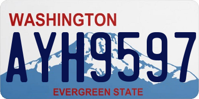 WA license plate AYH9597