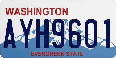 WA license plate AYH9601