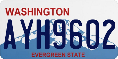 WA license plate AYH9602