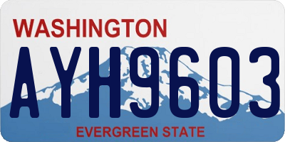WA license plate AYH9603