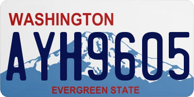WA license plate AYH9605