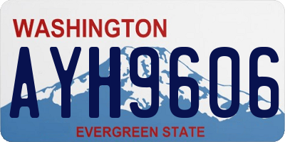 WA license plate AYH9606
