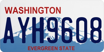 WA license plate AYH9608