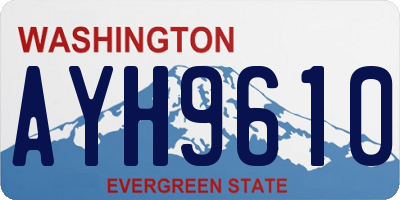 WA license plate AYH9610