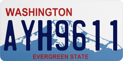 WA license plate AYH9611
