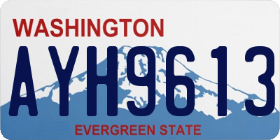 WA license plate AYH9613