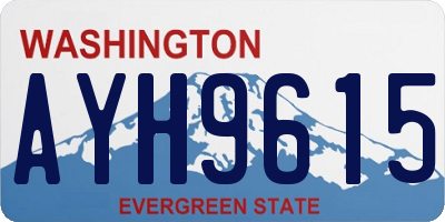 WA license plate AYH9615
