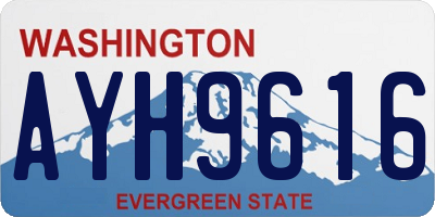 WA license plate AYH9616