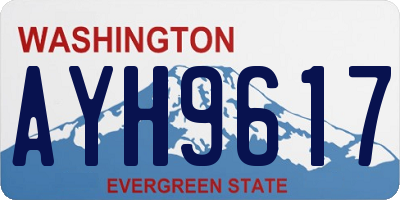 WA license plate AYH9617