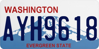 WA license plate AYH9618