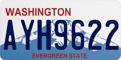 WA license plate AYH9622