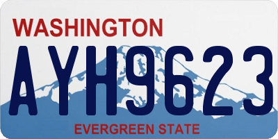 WA license plate AYH9623