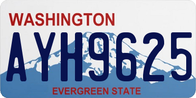 WA license plate AYH9625