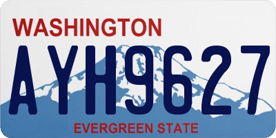 WA license plate AYH9627