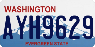 WA license plate AYH9629