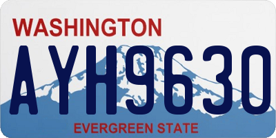 WA license plate AYH9630