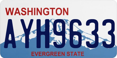 WA license plate AYH9633