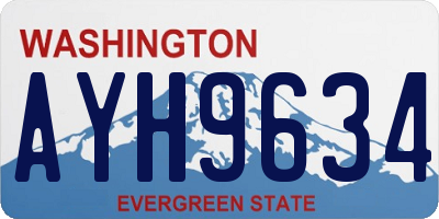 WA license plate AYH9634