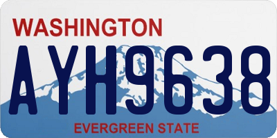 WA license plate AYH9638