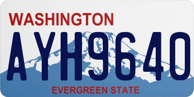 WA license plate AYH9640