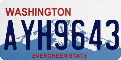 WA license plate AYH9643