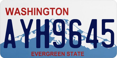 WA license plate AYH9645