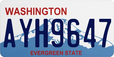 WA license plate AYH9647