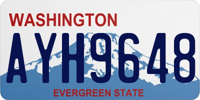 WA license plate AYH9648