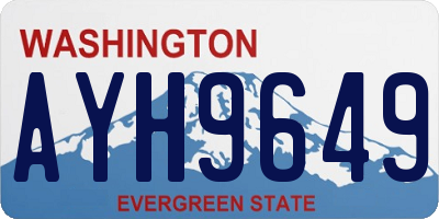 WA license plate AYH9649