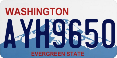 WA license plate AYH9650